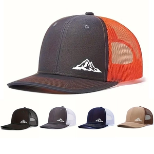 Trucker Hat Mesh Back Baseball Cap Cotton Breathable Adjustable Outdoor Sun Protection Mountain Embroidery Sports Men Women