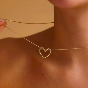 Hollow Twisted Heart Necklace And Ear Studs 304 Stainless Steel 18K Gold Plated Minimalist Elegant Jewelry For Women