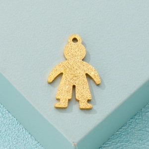 Matte gold boy pendant on light blue display stand for DIY jewelry making accessories
