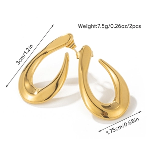 Detailed dimensions of gold drop earrings showing 3cm length and 1.75cm width