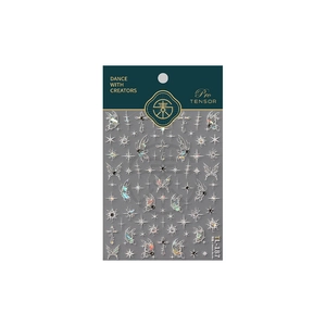 3D holographic star and butterfly nail art stickers with laser silver finish TL-187