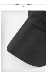 Macro shot of breathable mesh fabric and reinforced stitching on a quick-dry baseball cap