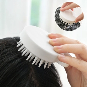 White Silicone Scalp Massager Shampoo Brush Soft Scalp Scrubber Head Massage Comb For Hair Cleaning Exfoliating Dandruff Removal Bathroom Tool Men Women