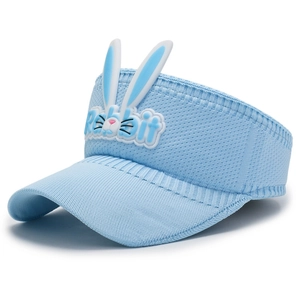 Light blue children's cartoon rabbit sun visor hat for summer outdoor protection