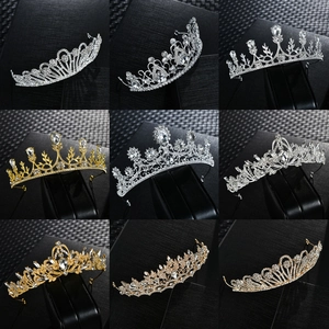 Baroque Bridal Crown Tiara Alloy AAA Zircon Rhinestone Wedding Birthday Party Princess Hair Jewelry Accessories For Women
