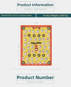 Detailed 5D mahjong nail stickers featuring lucky charms and 8x10.3cm dimensions