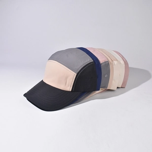 Multi-color 5-panel outdoor camp cap made of quick-dry nylon fabric in various shades