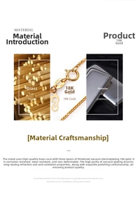 Detail showing the 18K gold plated brass chain with durable anti-oxidation finish