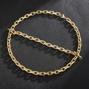 Detailed macro view of 18K gold plated stainless steel O-chain link bracelet for men