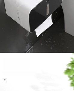 Waterproof wall-mounted toilet paper holder with dual-tone design and visible top window