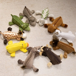 Astucci di peluche a forma di animali giraffa ed elefante per cancelleria scolastica