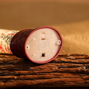 Detailed view of the base with battery compartment and ON/OFF switch for Xmas lantern
