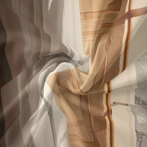 Detailed close-up showing the elegant abstract geometric pattern and silky fabric texture
