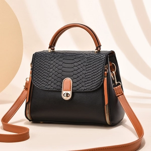 Vintage Women Handbag Crossbody Bag PVC Leather Alligator Snake Pattern Top Handle Retro Shoulder Bag