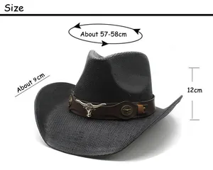 Tableau des tailles montrant les dimensions du chapeau de cowboy vintage de 57-58cm