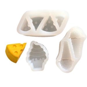 Cheese and ice cream cone silicone molds for resin casting and cake decoration