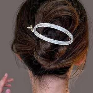 Elegant Alloy Hair Clip Rhinestone And Artificial Pearl Twisted Banana Hair Claw For Women Simple Fashion Hair Accessories