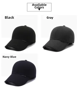 Detailed waffle texture fabric of men's winter baseball caps in black, grey and navy blue