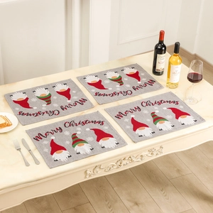 Christmas gnome placemats set of 4 for festive dining table holiday decoration