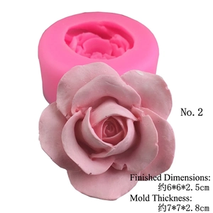 3D rose flower silicone mold for chocolate fondant with clear petal texture details