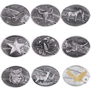 Vintage Western Cowboy Belt Buckle Alloy Relief Animal Pattern Multi-functional Hip-hop Accessory Men Women Retro Style