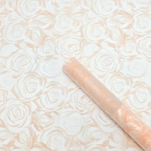 Detail of vintage rose pattern waterproof flower wrapping paper in soft pink