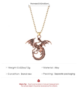 Detaillierte Größenangaben für den Vintage Bronze Drachenanhänger im Gothic Stil
