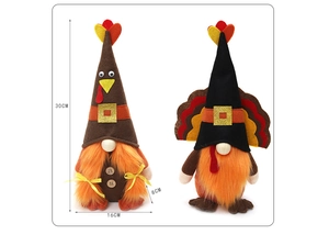 Détails des dimensions de 30 cm pour les gnomes de Thanksgiving en forme de dinde