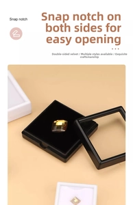Transparent PE film jewelry suspension box with snap notch for easy opening and display