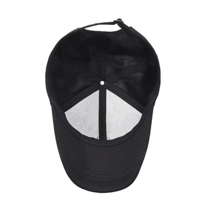 Classic black baseball cap for middle-aged men with adjustable strap and inner structure