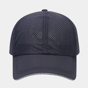 Breathable quick-dry mesh baseball cap for outdoor sports and sun protection in dark blue