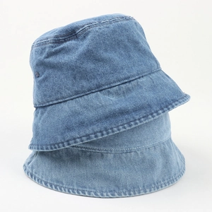 Washed Denim Bucket Hat Vintage Sun Protection Outdoor Casual Basin Hat For Women And Men Cotton Distressed Style