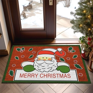 Weihnachts Türmatte Rutschfeste TPR Unterseite Recyclon Stoff Eingangsmatte Weihnachtsmann Rentier Schneemann Cartoon Dekor