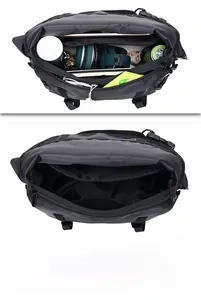 Internal view showing spacious compartments for laptop and daily essentials in messenger bag