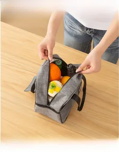 Detail view of the insulated lunch bag interior with large capacity aluminum foil lining