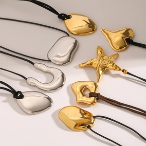 Minimalist stainless steel starfish and heart necklaces with gold and silver finish