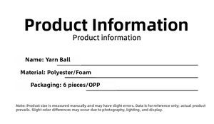 Specifications of 6pcs knitting wool Christmas balls made of polyester and foam material