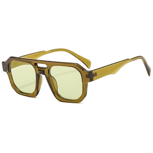 Square Sunglasses Double Bridge Retro Geometric Plastic PC Frame UV400 Protection Vintage Fashion Eyewear For Men Women