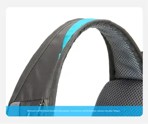 Close-up of wide padded shoulder straps with breathable mesh for comfort and relief