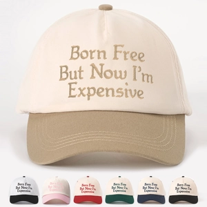 Baseball Cap Cotton Embroidered Slogan Letter Color Block Sun Protection Outdoor Adjustable Dad Hat For Women Men