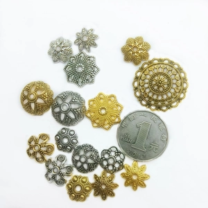 Vintage alloy tassel bead caps in gold and silver finish for DIY jewelry accessories
