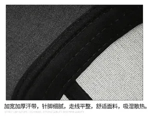 Macro shot of reinforced stitching and breathable sweatband inside the baseball cap