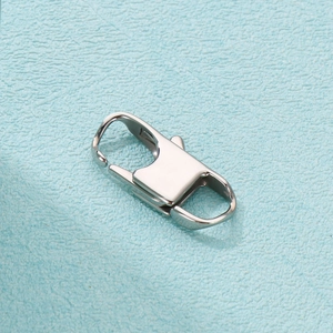 Fermoir mousqueton en acier inoxydable argenté pour la fabrication de bijoux DIY
