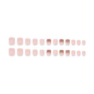 Set unghie finte con sfumatura rosa, cuori, perle e fiocchi tridimensionali