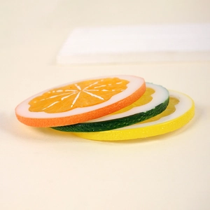 Realistic PVC lemon and orange slices for food photography and creative prop decoration