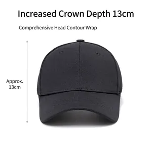 Dark grey baseball cap with 13cm deep crown and breathable fabric for outdoor sun protection