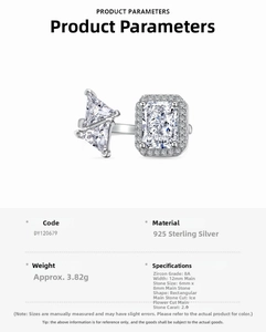 Macro view of 2.0ct radiant ice cut cubic zirconia and S925 sterling silver ear jewelry