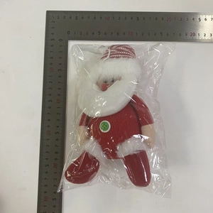 Detail view of Santa Claus plush doll showing 24cm size measurement on white background