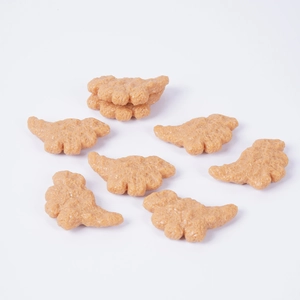 Porte-clés réalistes en forme de nuggets de poulet dinosaure avec texture croustillante