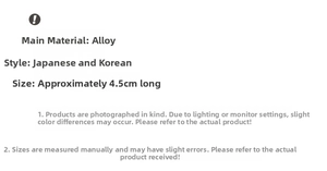 Specifications of metal waist cincher pin made of alloy with 4.5cm length and Korean style